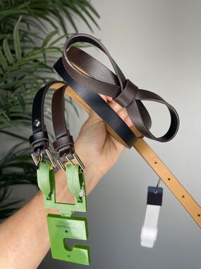 KATE SPADE | Leather Belt Duo | Black & Brown | M:  28-33 | NWT